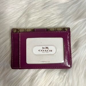 Coach Purple Key Card Holder with Sleek Design